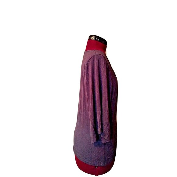 Anthropologie Deletta Top Gray Women Wide Sleeves Size Small V Neck - Picture 2 of 6